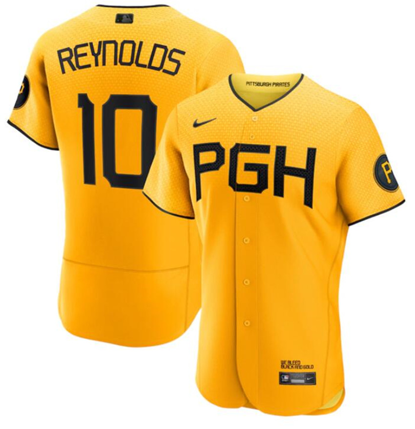 Men's Gold Pittsburgh Pirates ACTIVE PLAYER Custom 2023 City Connect Flex Base Stitched Baseball Jersey